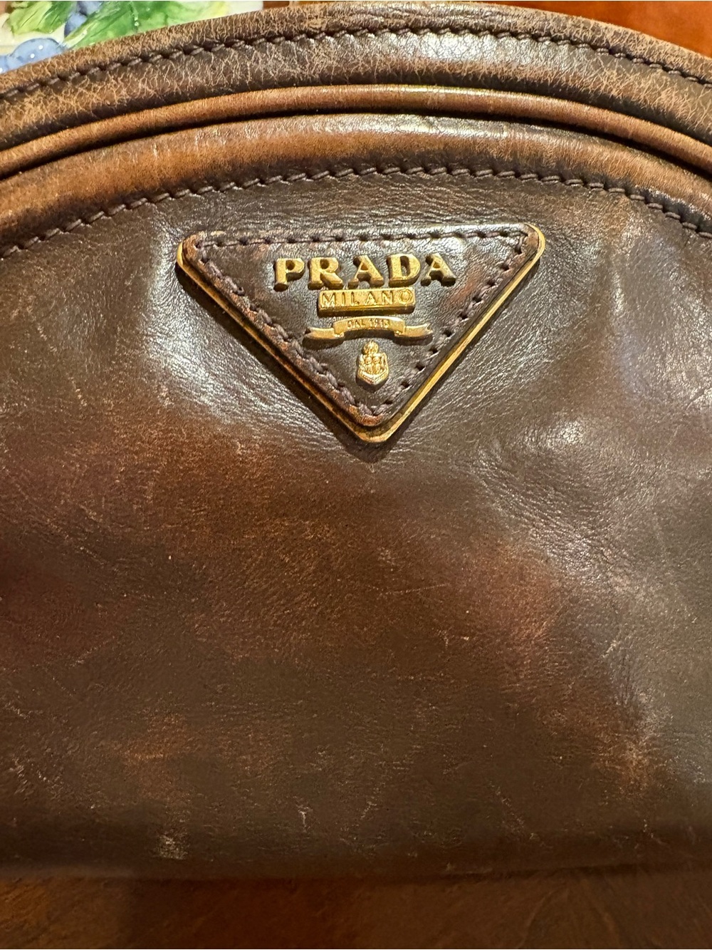 Prada Brown cosmetic bag